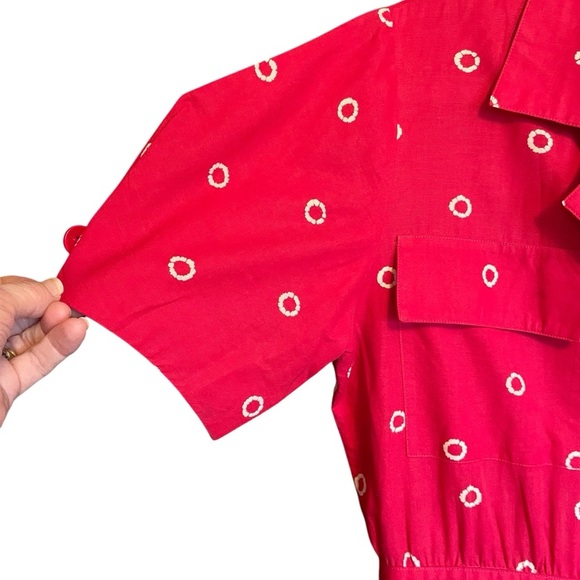 Vintage 1980’s Albert Nipon Executive Dress-Size Medium-Pleated-Button front - Picture 3 of 13